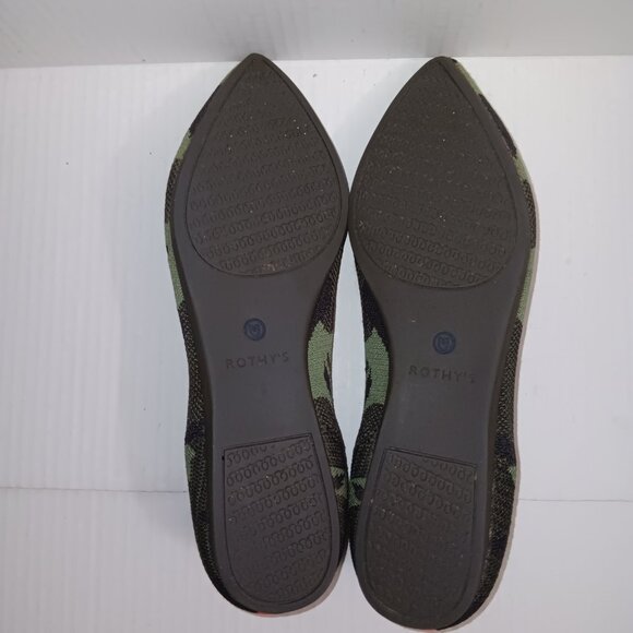 ROTHYS  THE POINTED OLIVE CAMO FLATS - Picture 3 of 11